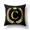 Black Gold Letter Pattern Decorative Cushions Pillowcase Polyester Cushion Cover Throw Pillow Sofa Decoration Pillowcover 40553
