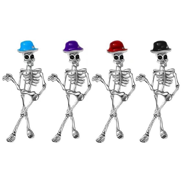 Stylish Skull Brooch Sturdy Alloy Gothic Jewelry for Women Detailed Designs Secure Pin Daily Party Gift