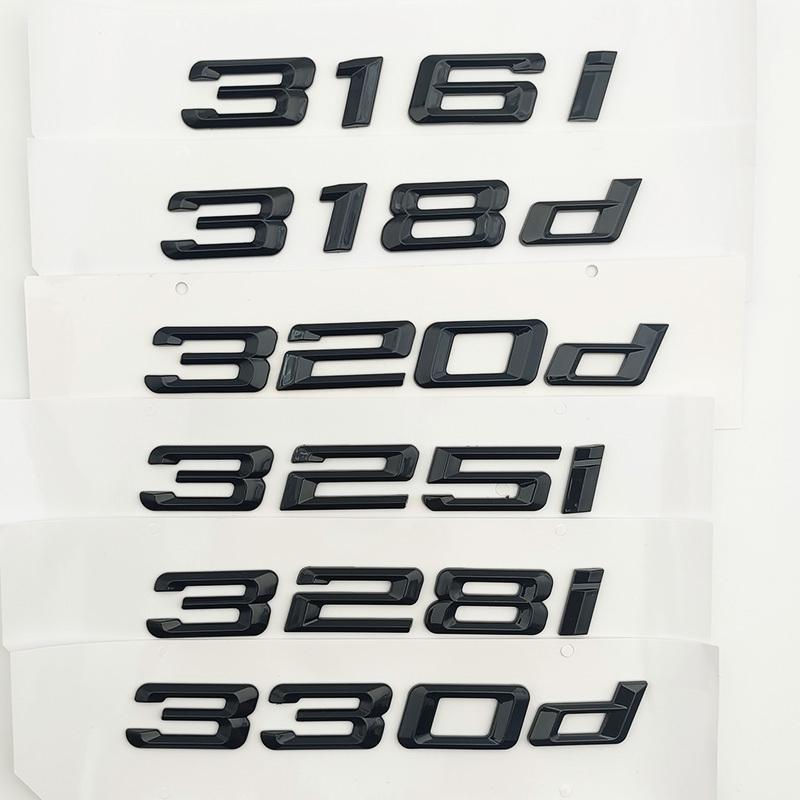 Adesivo con lettere emblema ABS 3D nero 320i 316i 318i 330i 335i 340i 316d 318d 330d 320d per accessori auto E46 E90 F30