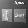 5-30pc Transparent Wall-Mounted Circular Hooks Multifunctional Storage Round Ring Hook Bathroom Home Hang Curtain Rod Bracket