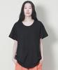 Deumakeu Solid Asymmetrical Loose Fit Crew Neck Short Sleeve T-Shirt Black