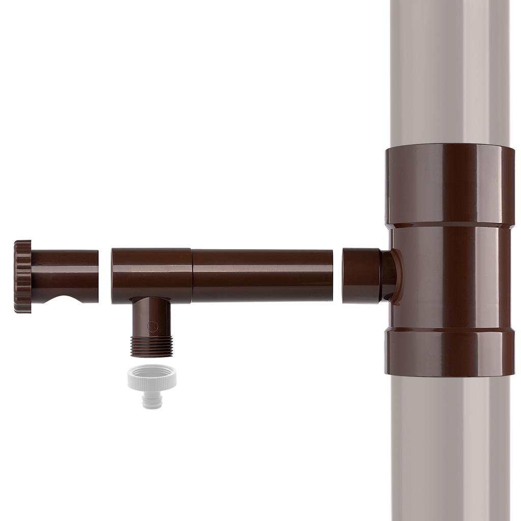 KADAX Sammler Fänger für Regenwasser mit Ventil 100mm Braun