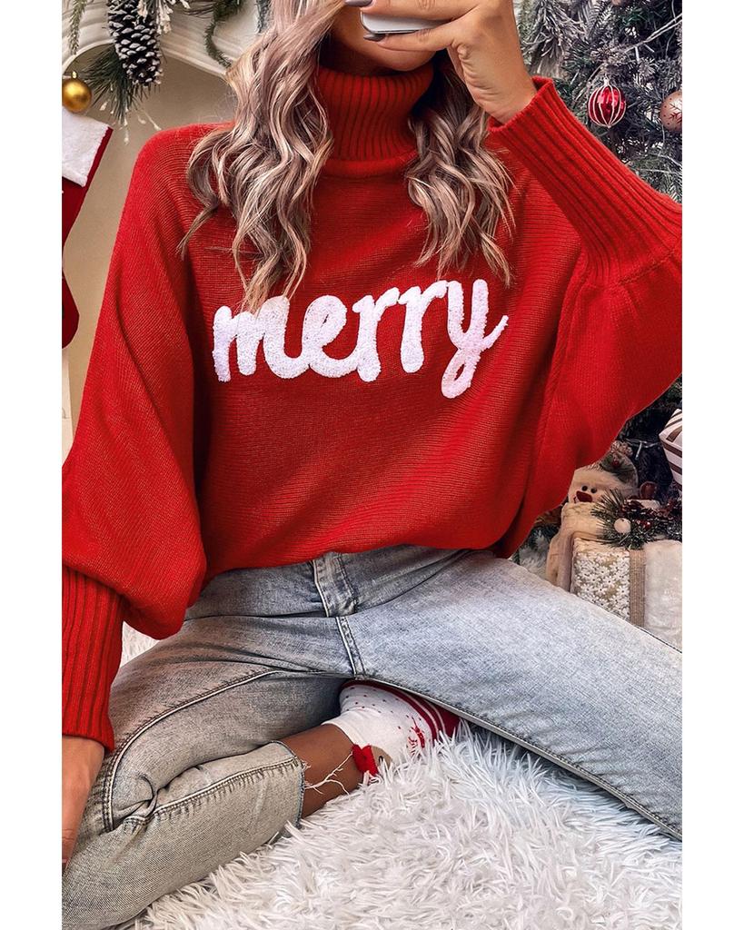 Azura Exchange Embroidered High Neck Sweater