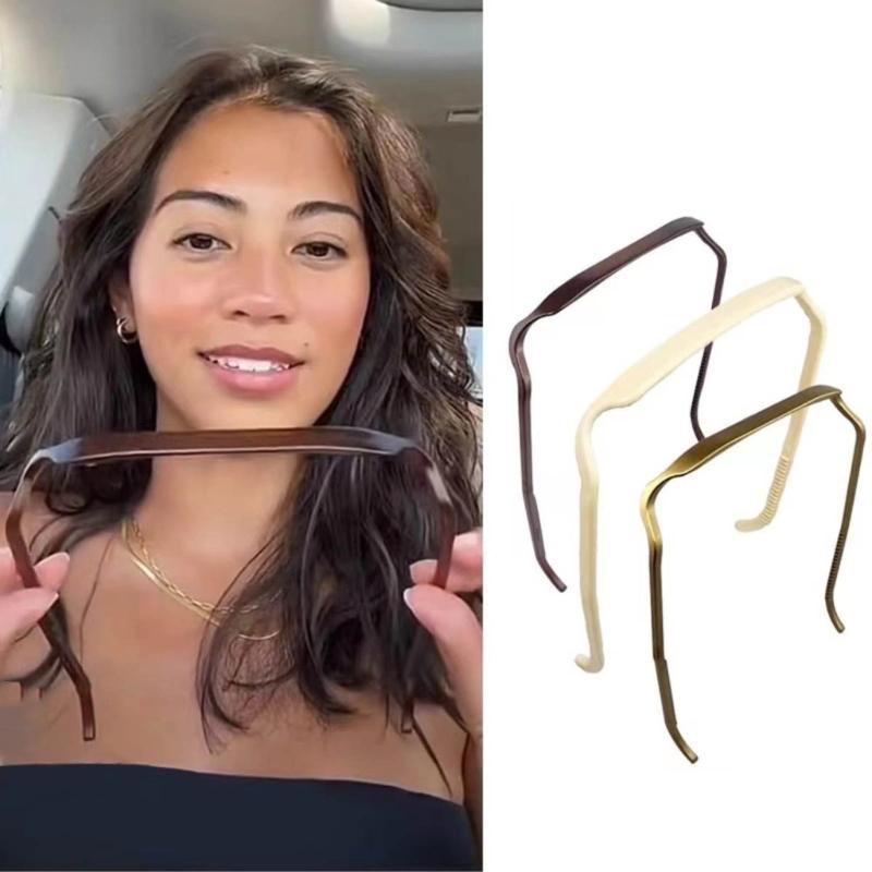 Fashion Acrylic Hairband Glasses Design Square Curly Thick Hair Headband Keep Your Hairstyle Secure and Unnoticeable