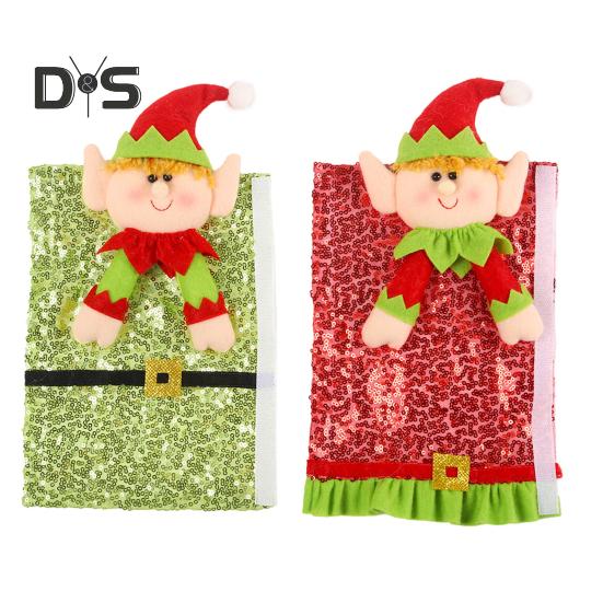 

1 пара чехлов на ручки холодильника, рождественские чехлы на ручки холодильника в виде эльфа, простая установка, чехлы на ручки эльфа в виде шапки Санты для кухонной техники 1 Pair