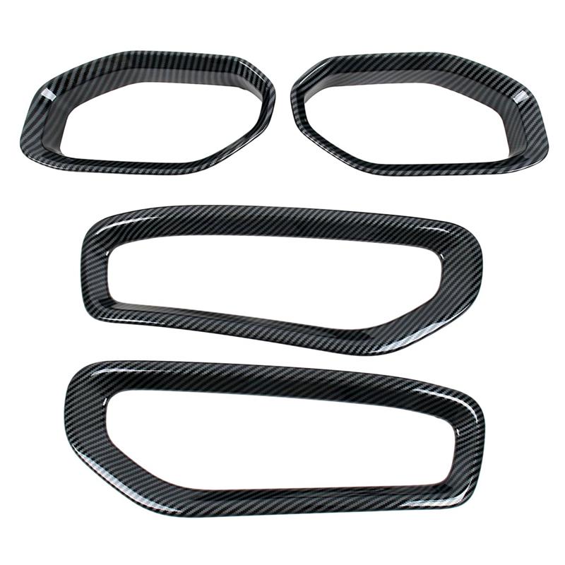 4Piece Replacement Parts For Dodge Ram 1500 TRX - Car Front Fog Lamp Light Cover Trim Accessories ABS Carbon Fiber 4PCS Carbon Fiber Pattern
