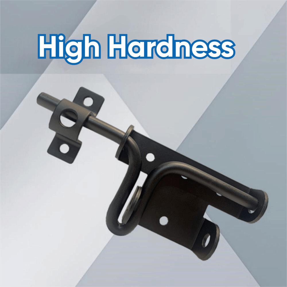 Heavy Duty Door Slide Bolt Lock Black Solid Construction Garden Gate Guardrail Fence Lock Rust-resistant Reinforced Door Lock