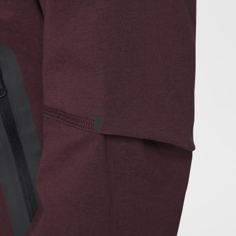 Nike Tech Logo Hooded Zip-Up Jacket Kids Jackets Burgundy Black HQ8911-652