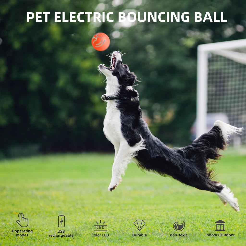 Interaktiver vibrierender Hunde-Ball mit buntem Licht 4 Arbeitsmodi Bewegt sich selbstständig, um Hunde zu beschäftigen