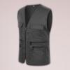 Gilet da uomo Giacca tinta unita Tasche multiple Cerniera Unisex Senza maniche Abiti da lavoro da campeggio Scollo a V Gilet da esterno Abiti per adulti
