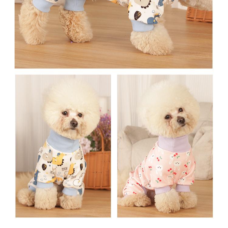 High Collar Four-Legged Dog Clothes for Autumn/Winter - Warm, Cute Teddy Design
