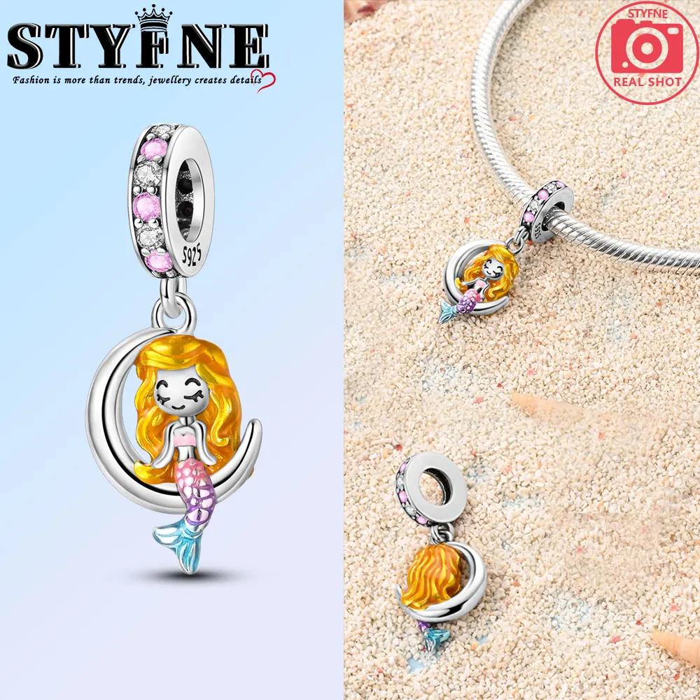 Anniversary Copper Color Cute Cat Blue Moon Owl Rabbit Mermaid Animal Charms Pendants Fit Original Bracelets Diy Jewelry