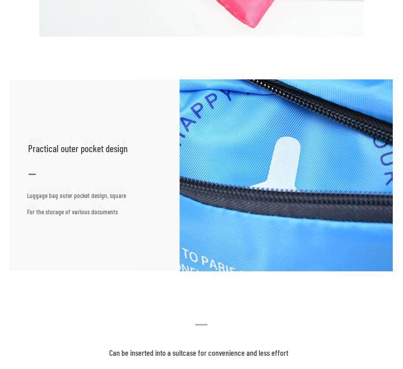 Foldable Large-Capacity Storage Bag with Printed Logo, Trolley Attachment, and Portable Design for Gym and Travel