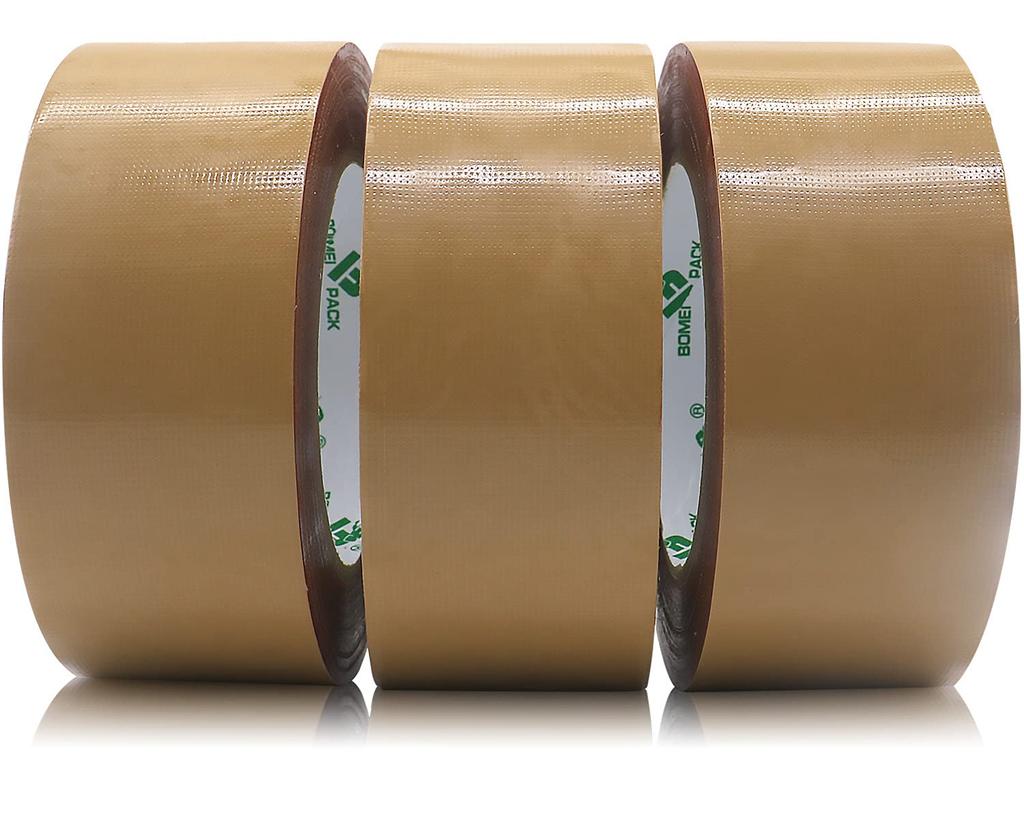 BOMEI PACK Packaging Tape, Cloth Tape, Brown, 50mm x 25m, Packaging Tape, 3 Rolls per Pack