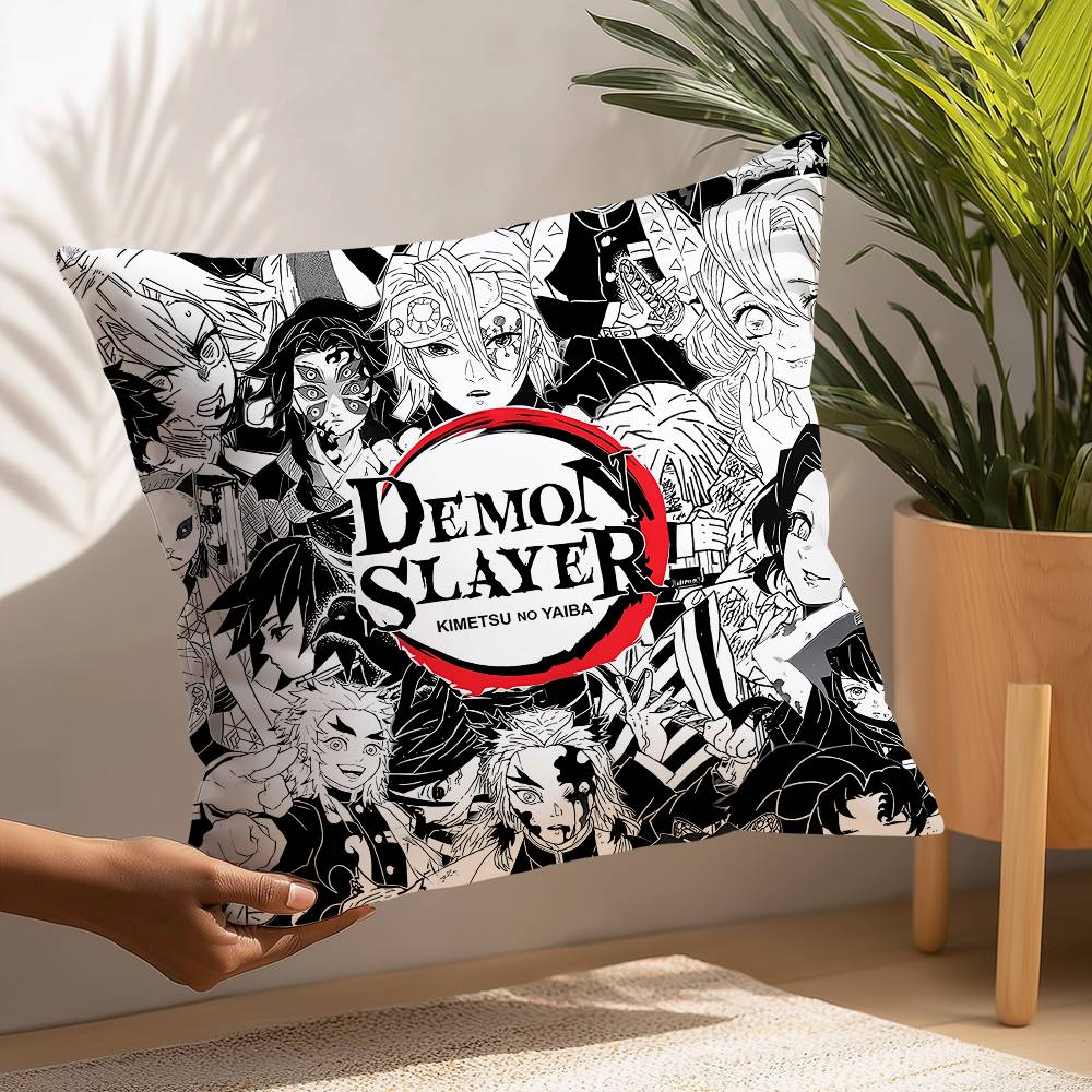 D-Demon S-Slayer Pillow Case Plush Fabric Soft  Pillowcase Double Sided Print Cushion Cover Household Gifts