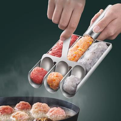 3-in-1 Meatball Maker Stainless Steel Meatball Scoop Ball Maker Meatball Maker Making Meatballs Chicken Meatballs Cooking Tool
