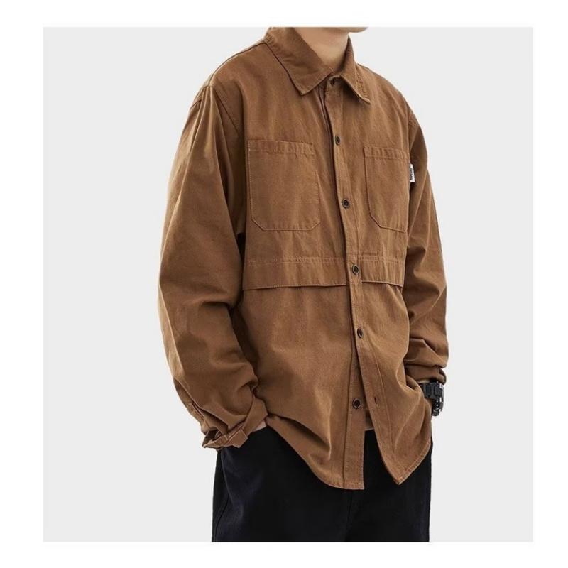 Men's Spring and Autumn Workwear Casual Shirt Large Size Long Sleeve Shirt
