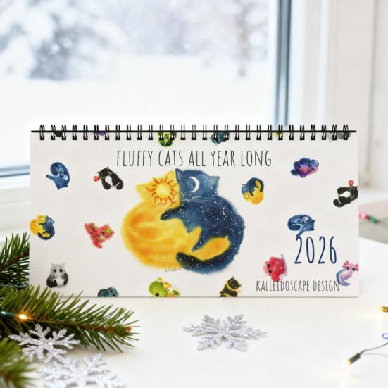 2026 Fluffy Cats Desk Calendar Large Cat Calendar Monthly Planner with Clearly Readable Dates Office Christmas Gifts