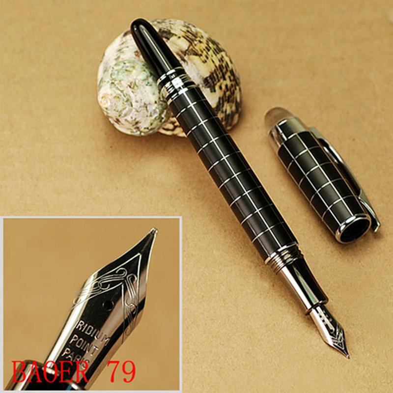 BAOER 508 Blue and Silver Polished M Nib Fountain Pen