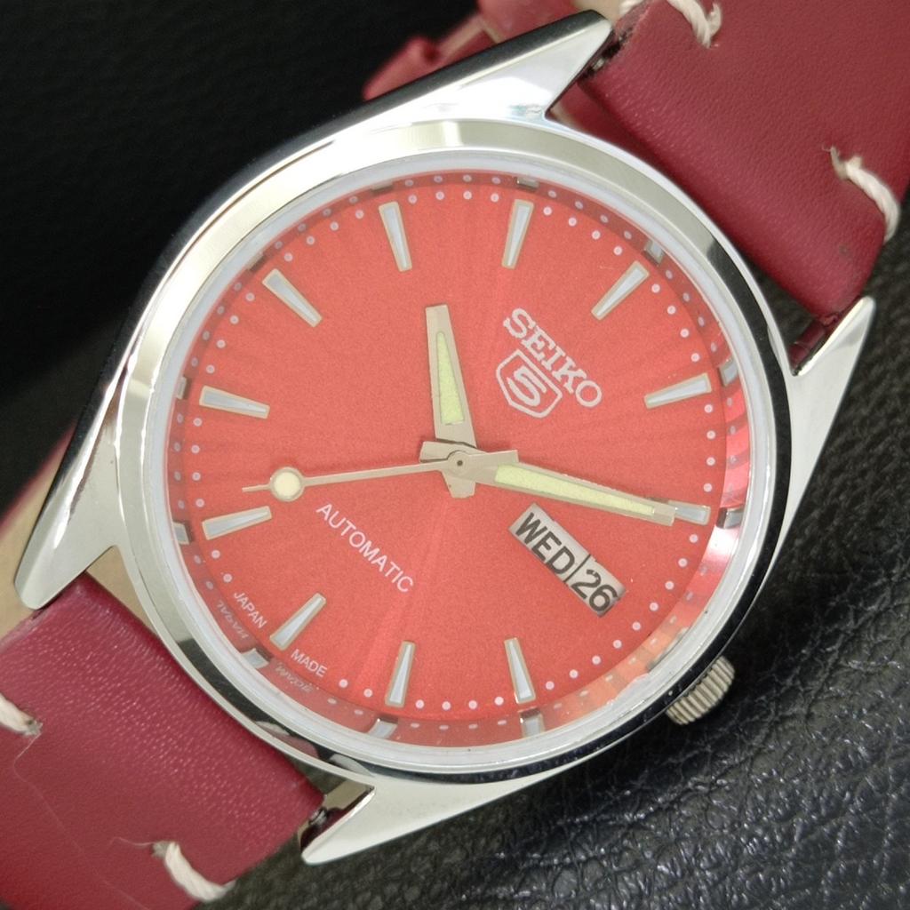 

ВОССТАНОВЛЕННЫЕ МУЖСКИЕ ВИНТАЖНЫЕ ЧАСЫ SEIKO 5 AUTOMATIC 6309A ЯПОНИЯ С КРАСНЫМ ЦИФЕРБЛАТОМ a701712-5 R206c-a701712