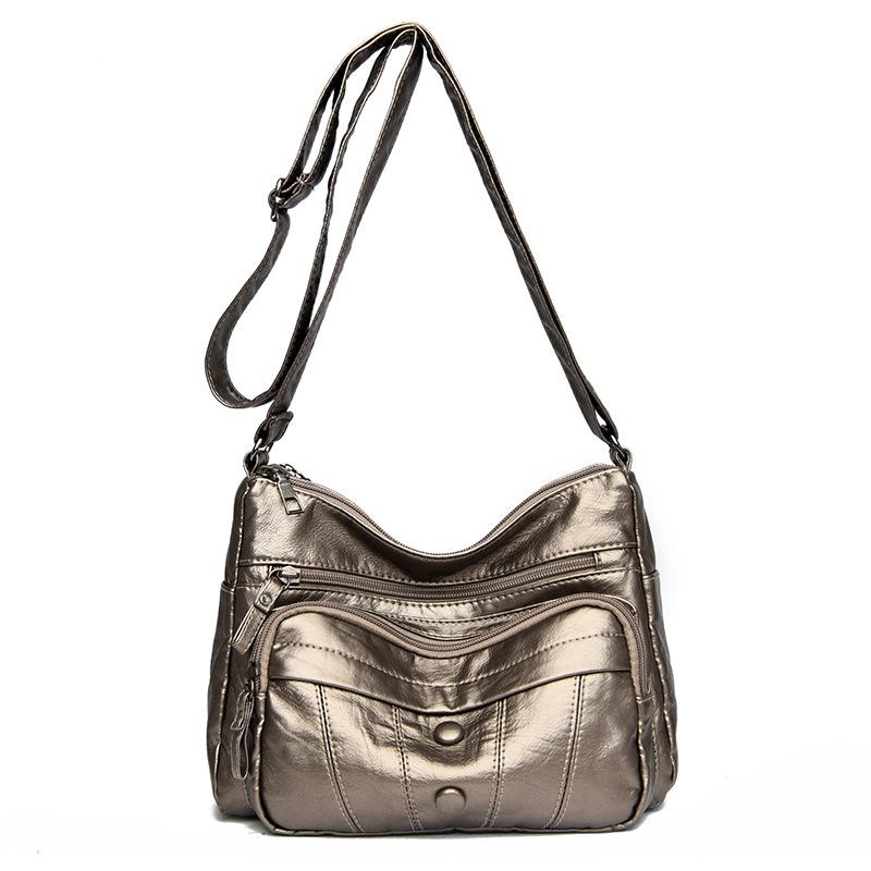Women's Bag PU Soft Leather Texture Slanted Bag New Large Capacity Shoulder Bag Simple Fashion Mother Bag Trendy