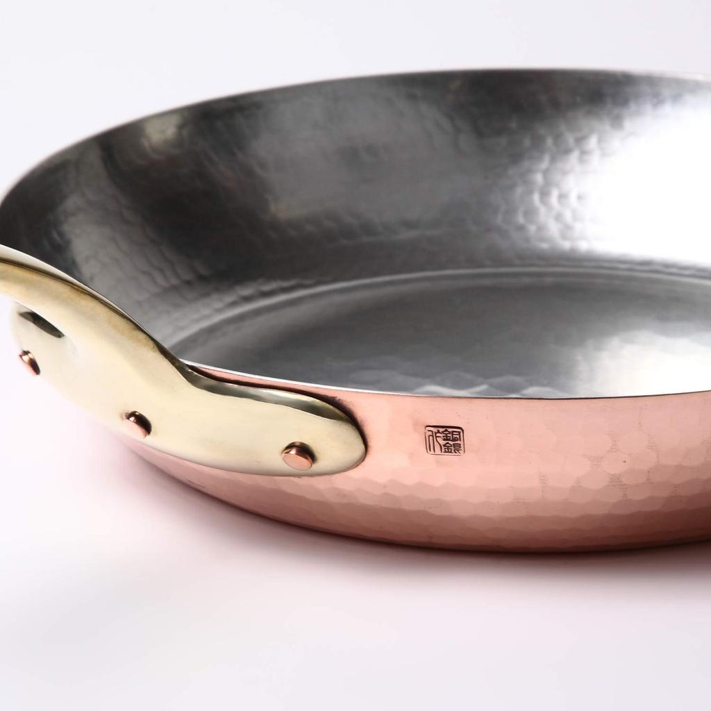 Asakusa Miedź Srebro Miedziana patelnia 26 cm Miedziana patelnia wykonana przez rzemieślnika z 40-letnim doświadczeniem Made in Japan Mr. Hoshino,