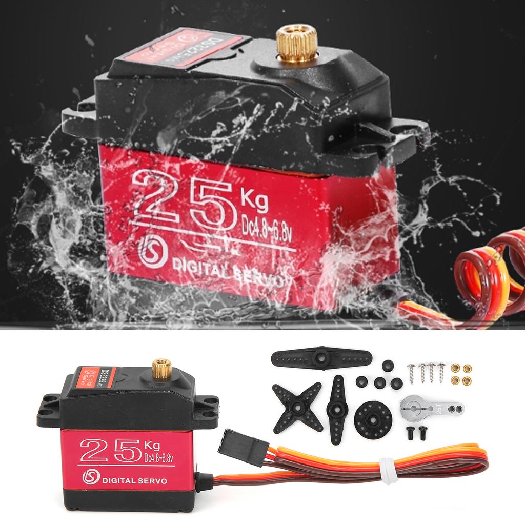 DS3225MG 25KG RC Waterproof Digital Servo with High Torque for 1 8 1 10 1 12 RC Car