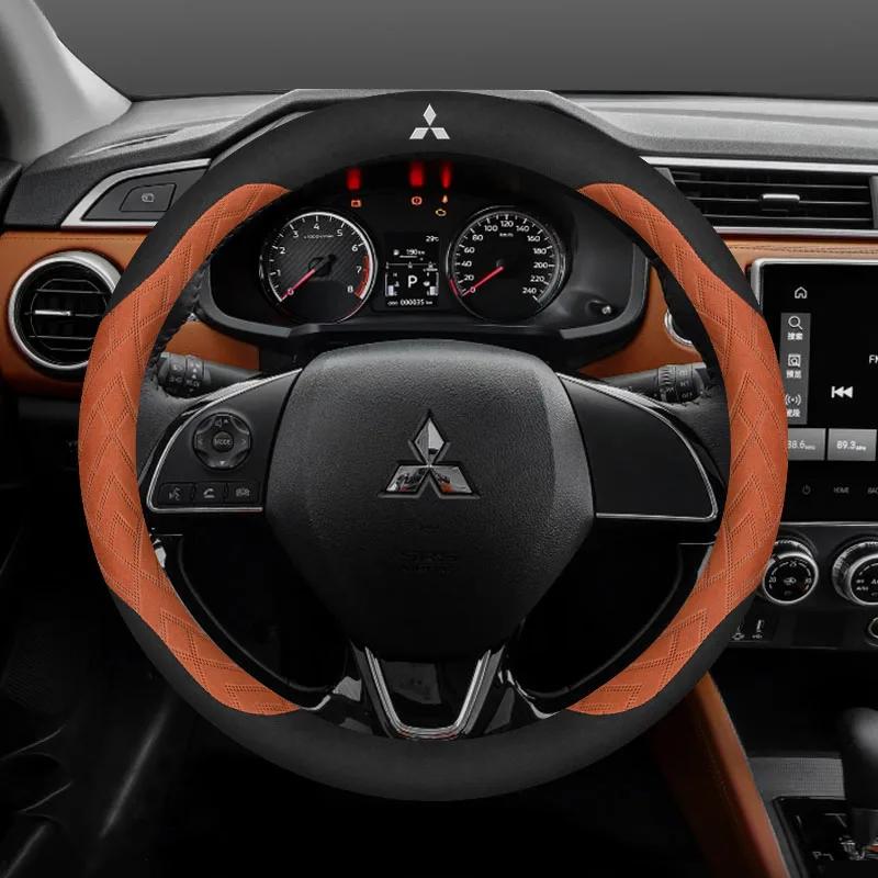 Für Mitsubishi Outlander Pajero Asx Colt Lancer Delica Evolution L200 Triton RALLIART Anti-Rutsch Auto Wildleder Lenkradabdeckung