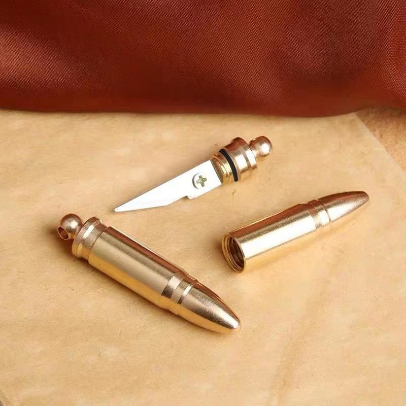 Brass Keychain Bullet Knife Express Knife Pendant Disassembly Express Knife Keychain Knife Pendant
