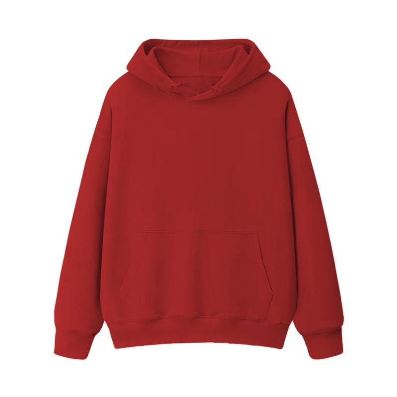 Fleece Thickened Loose Hooded Sweater Women's Autumn and Winter Warm Student Couple Solid Color Jacket Women's Clothing