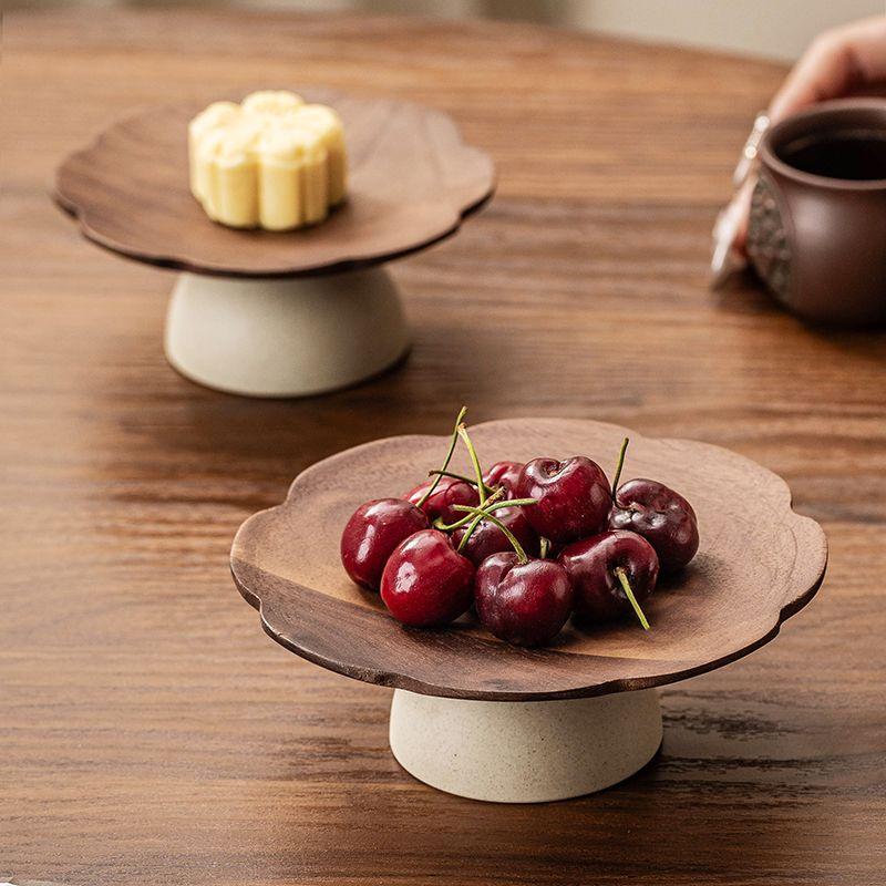 1 Stück Dim Sum Teller Antiker Stil Hoher Fuß Trockenfrüchte Obstteller Wohnzimmer Haushalt Hochwertige Snacks Erfrischung