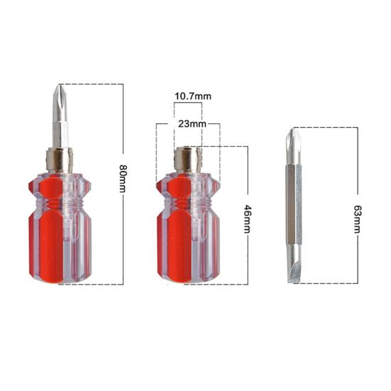Mini Bidirectional Interchangeable Head Screwdriver Flat Tip Repair Tools