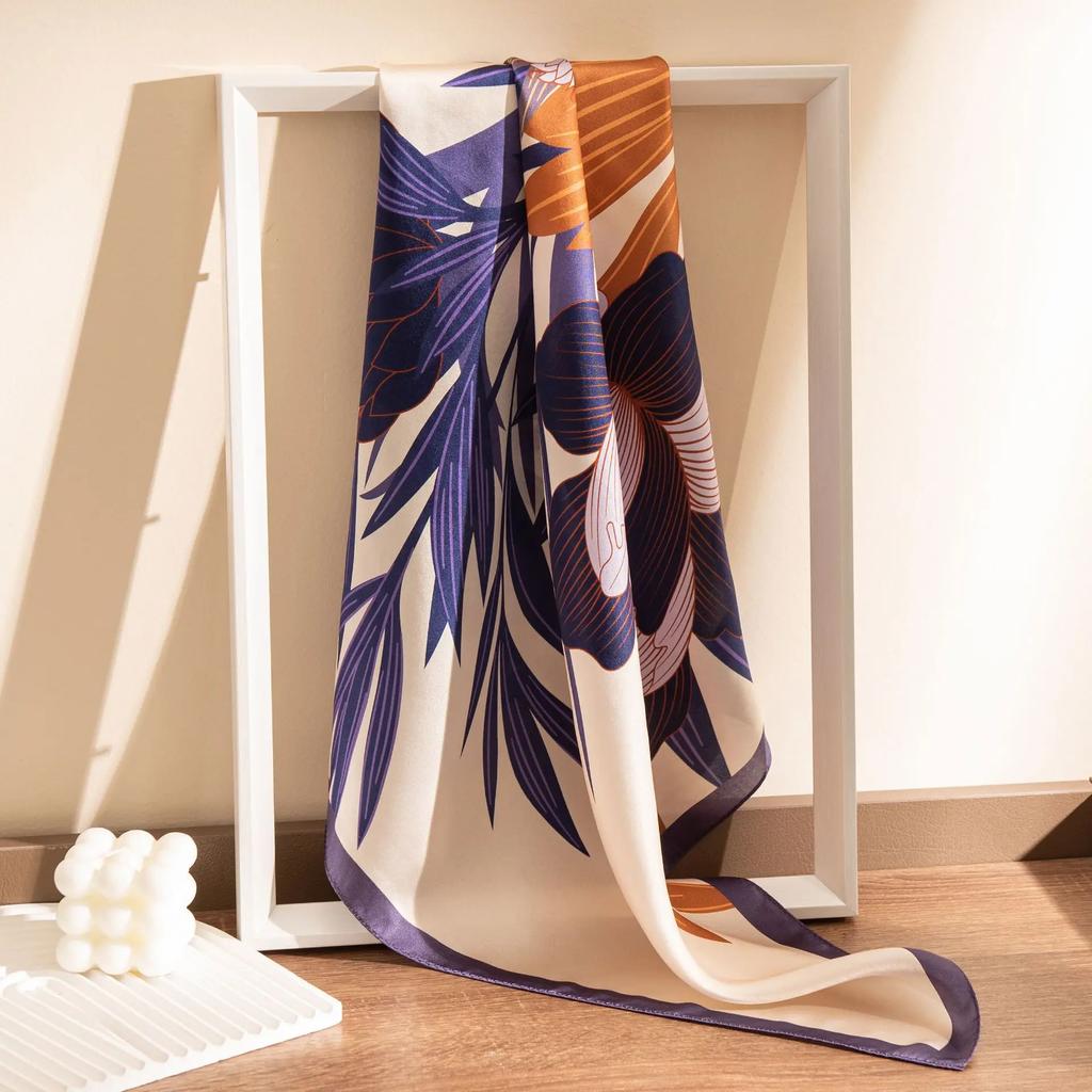 100% Mulberry Silk Scarf  Four Seasons Versatile Premium Printed Shawl