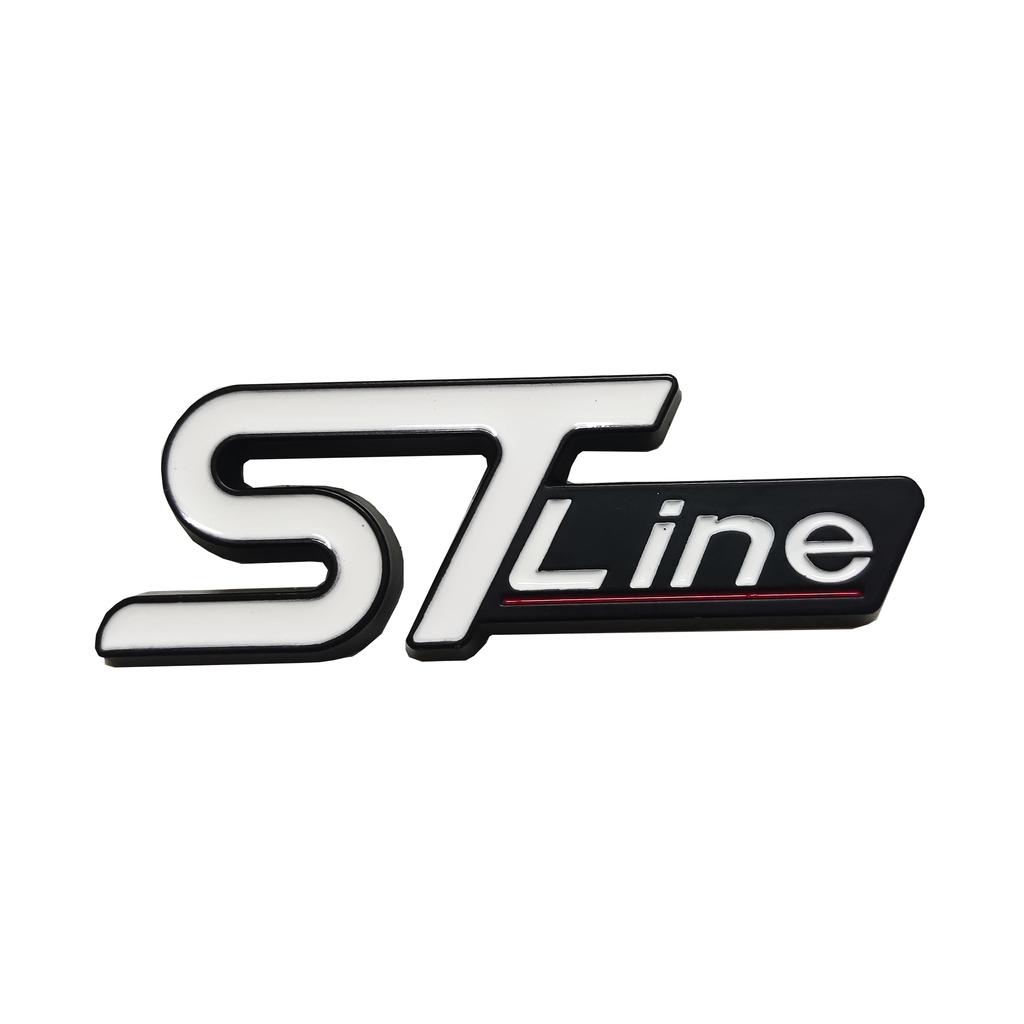 ST-Line Metall-Autoaufkleber für den mittleren Kühlergrill, Heck- und Kotflügel-Emblem-Aufkleber, anwendbar für Focus, Mondeo, Edge und Explorer