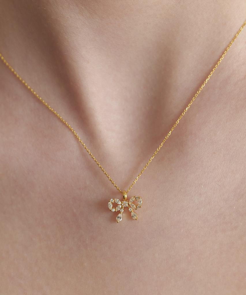 Tatiana (Silver 925) Cubic Ring Ribbon Necklace Nz2176