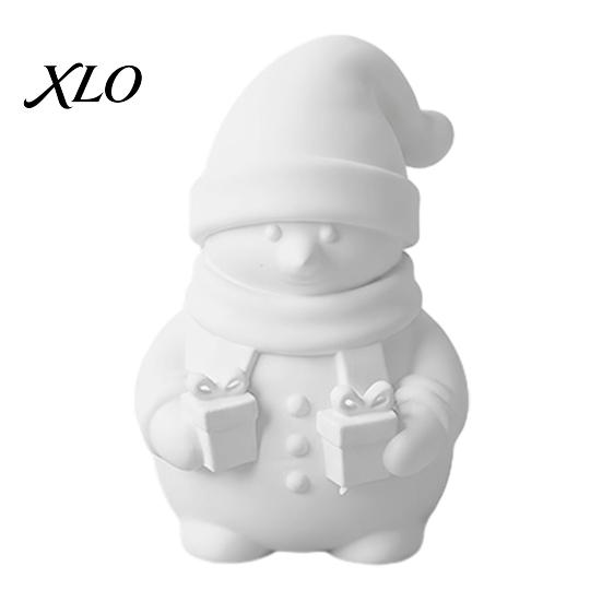 Creative Parent Child Handmade Art 3D Printed Snowman Figurine Holding Gift Boxes, DIY Paintable Christmas Customizable Festival Souvenirs Ornament,