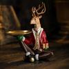 Decorative Figurine Carved Resin Deer with Branching Antlers Ornamental