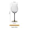 Black Stem Burgundy Crystal Wine & Champagne Glasses