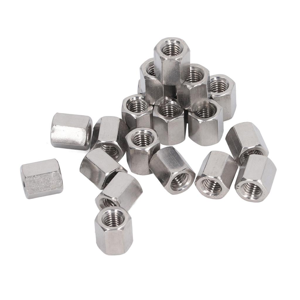20 Pcs Hex Coupling Nut M8x1.25 L15mm 304 Stainless Steel Threaded Rod Connector for Bolts Studs