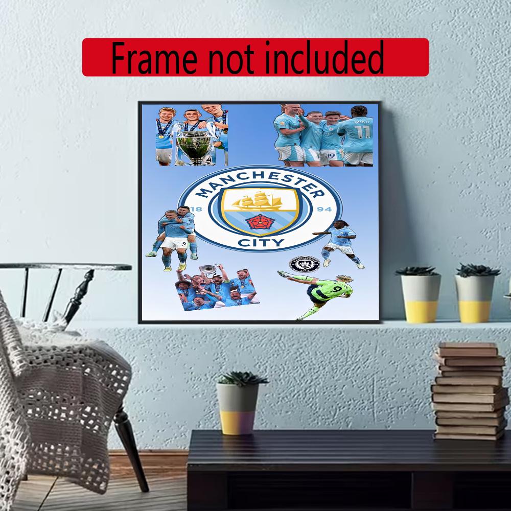 Manchester City 5D Diy Diamond Painting Round Diamond Diy Frameless Holiday Artwork Suitable For Home Office Wall Decoration