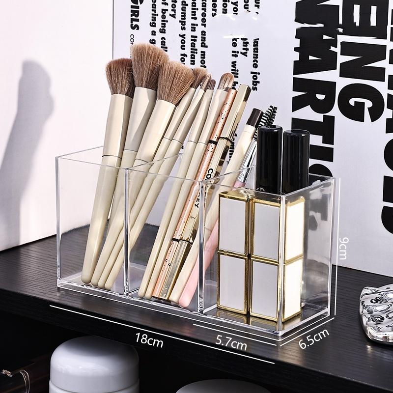 

2026 Transparent lipstick Cosmetic Makeup Acrylic Makeup Brush Tool Storage Box Case Make-up Brush Holder Table Organizer Makeup Tool