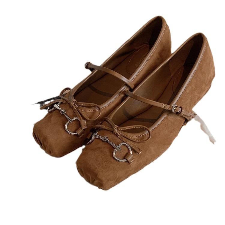 Grape mother of the same style, French girl bow inner height increase versatile pig nose Mary Jane single shoes women's leather