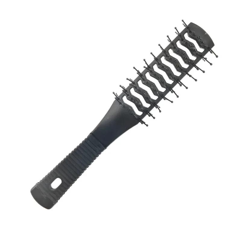 1pc Double Side Massage Comb Black Plastic Anti-tangle Brushes Wide Teeth Brush Wide Teeth Hairdressing Brush Double-sided Comb