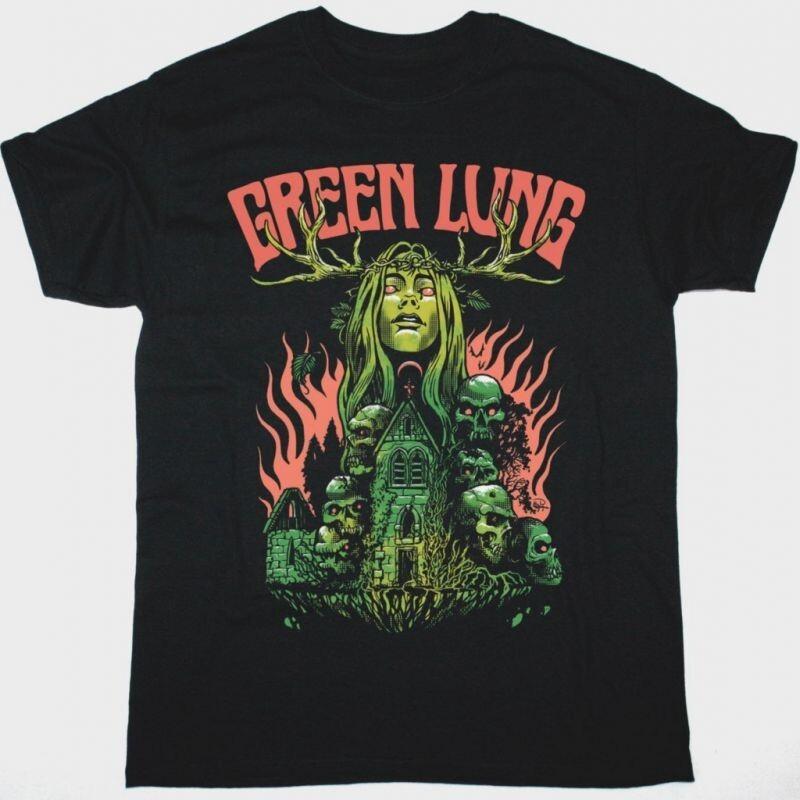 Vtg GREEN LUNG Band Album Musica Cotone Nero Maglietta Tutte le Taglie Per Uomo TU213