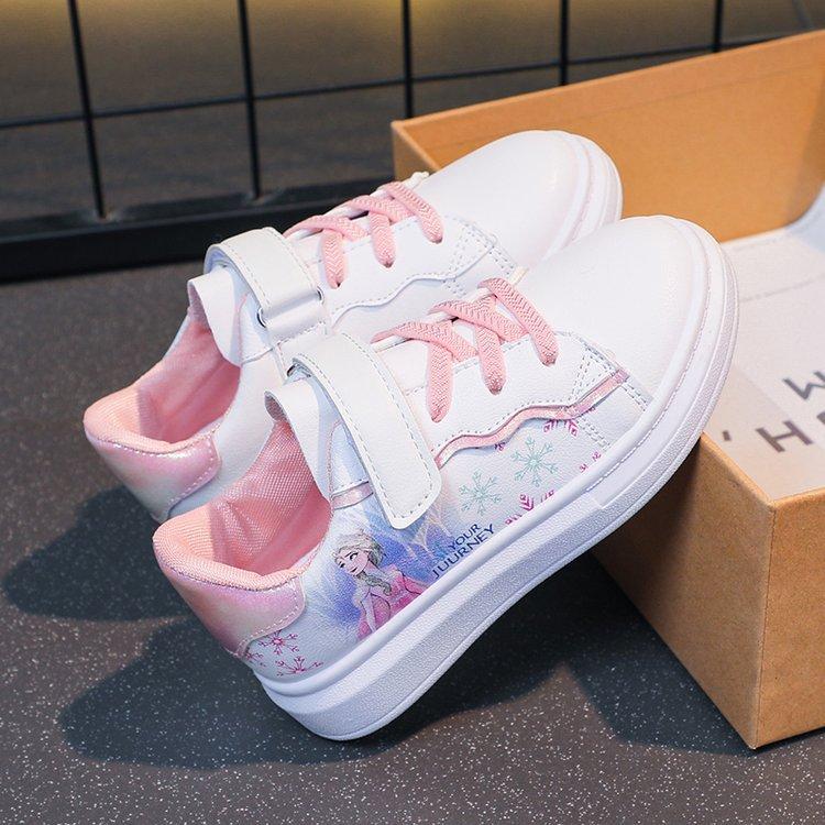 

Girls Summer Cartoon Princess Casual Sneakers Fashionable White Shoes Breathable Sports Shoes size 26 розовый