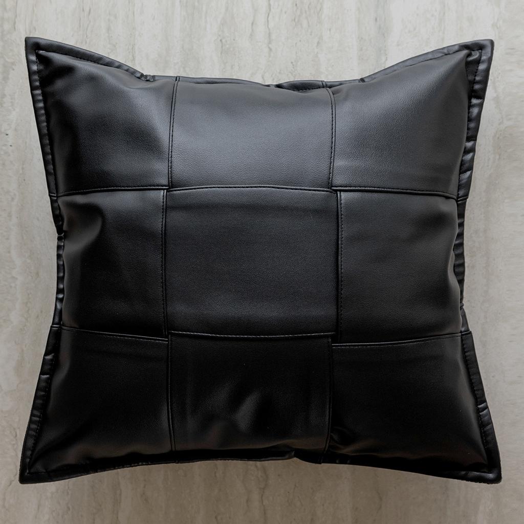High-end Luxury Cushion Cover Striped PU Sofa Throw Pillow Cover Backrest Bedside Cushion Lumbar Support Throw Pillowcover 2026