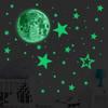 Luminous Wall Stickers Baby Kids Bedroom Home Decor Moon Stars Luminous Fluorescent Wall Stickers