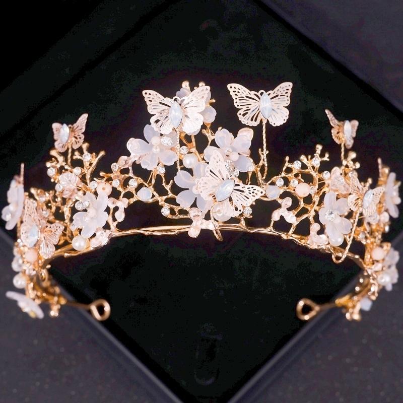 Gold Crystal Tiaras and Crowns Headband Rhinestone Prom Diadem Crown Bridal Wedding Hair Accessories Jewelry Crown Tiara Gift