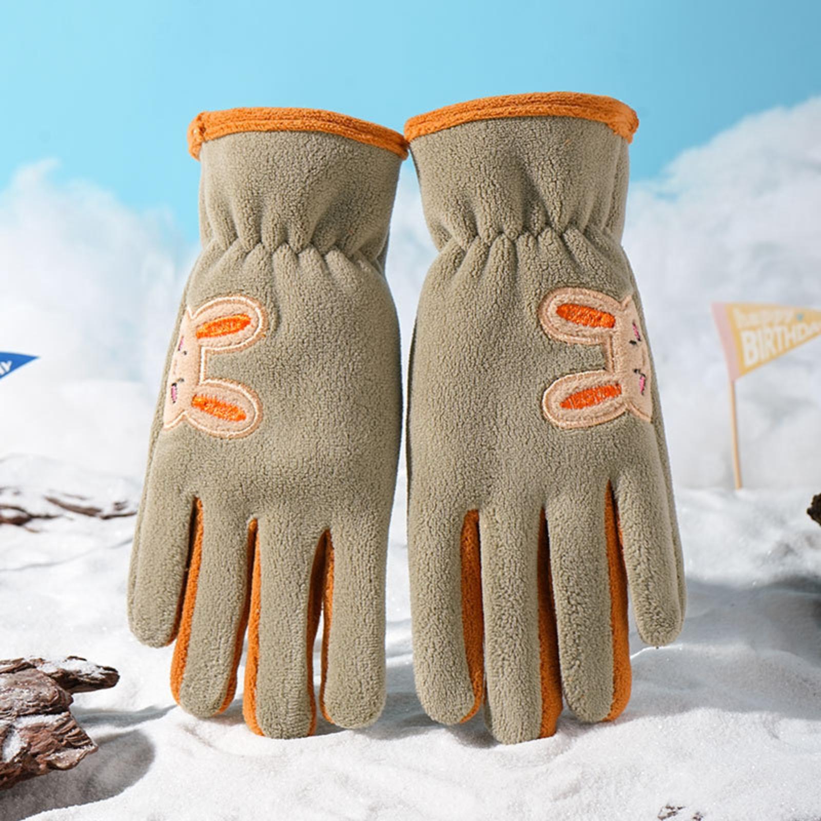 

Детские теплые перчатки плюс флисовые перчатки, защищающие от холода One Size зелёный