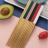 Safe Food Sticks for Home Hotel Lightweight Tableware Chopsticks Metal Chopstick Kitchen Tool